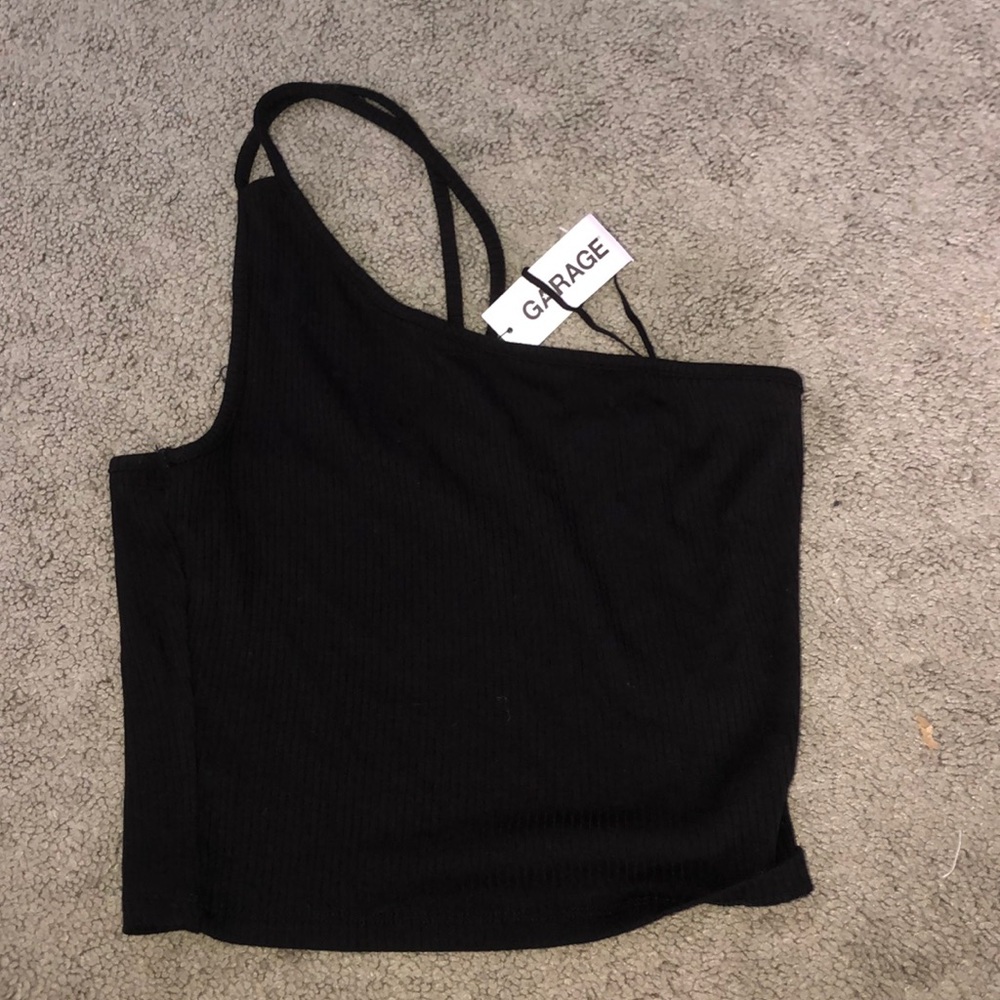 Black off the shoulder crop top